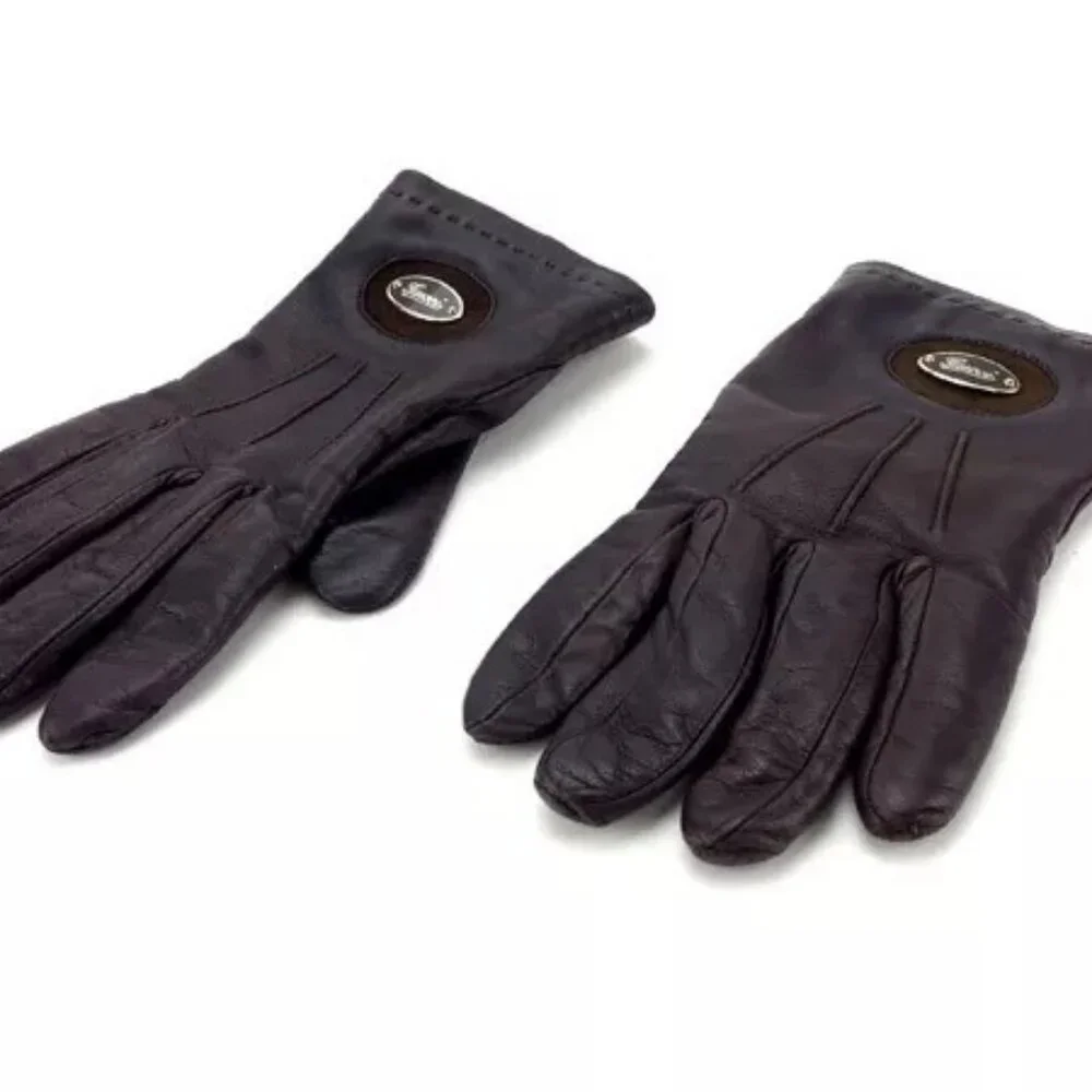 Gucci gloves Brown Gold Woman Authentic Used